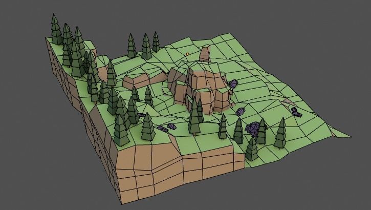 Landscape Forest Low-poly 3D model_20