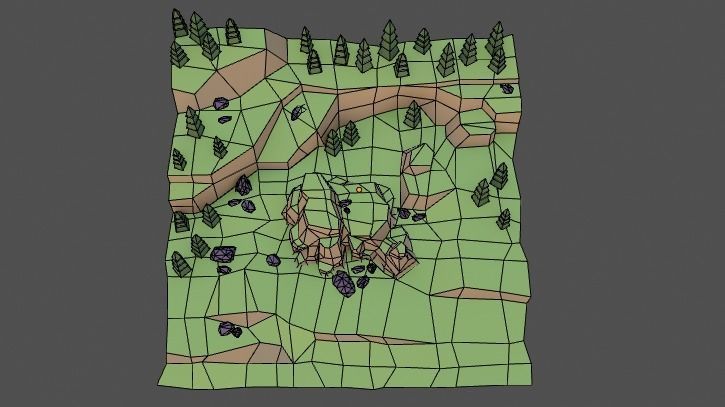 Landscape Forest Low-poly 3D model_18