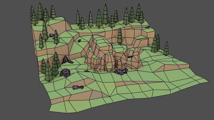 Landscape Forest Low-poly 3D model_21