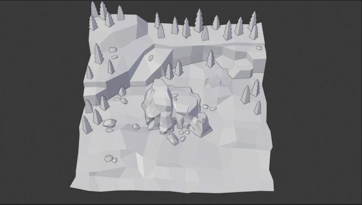 Landscape Forest Low-poly 3D model_13