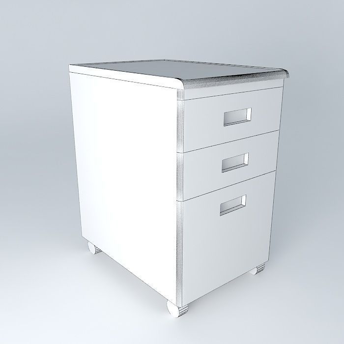 Under Desk File Cabinet 3D model_3