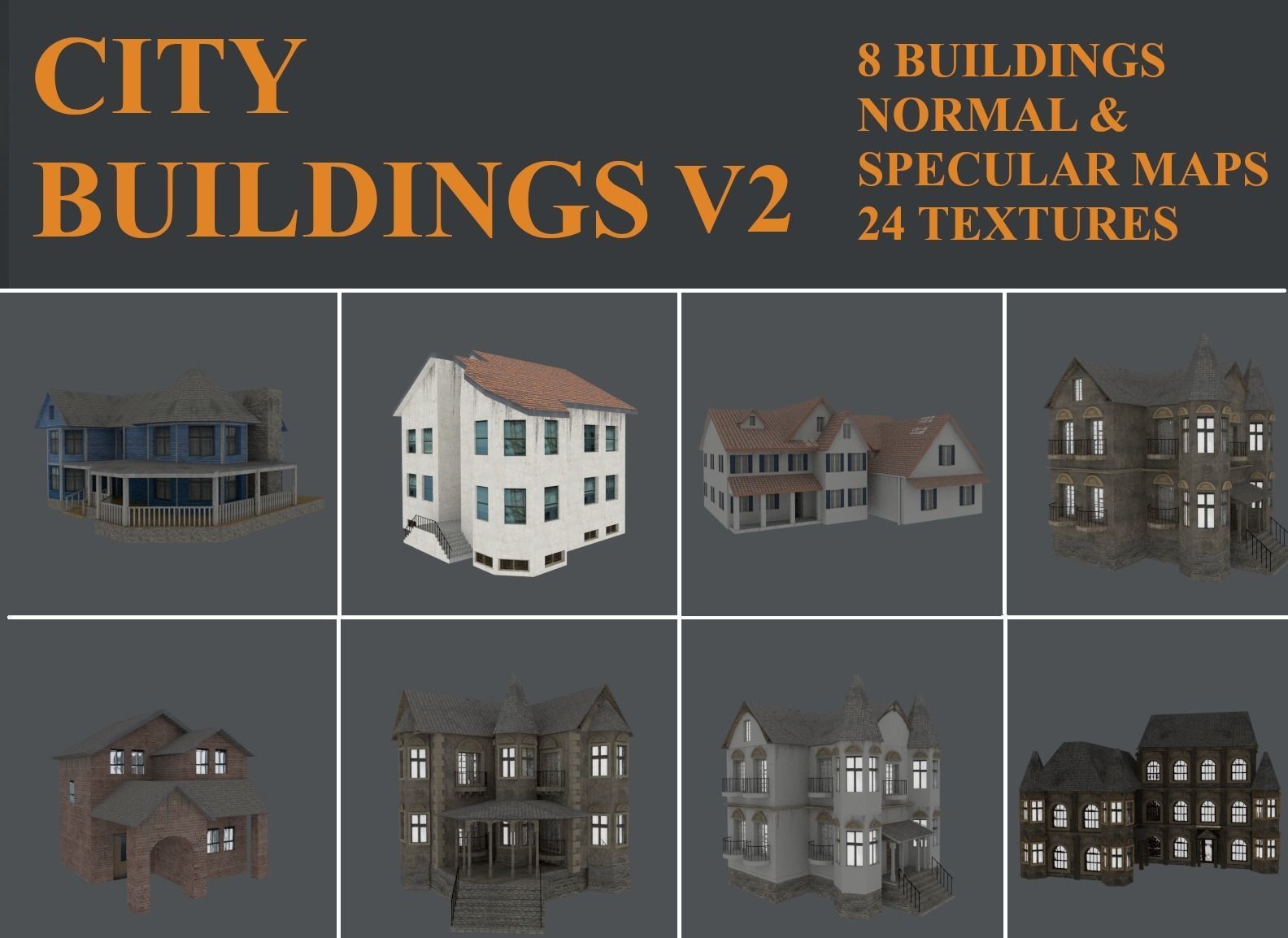 building collection vol2 Low-poly 3D model_1