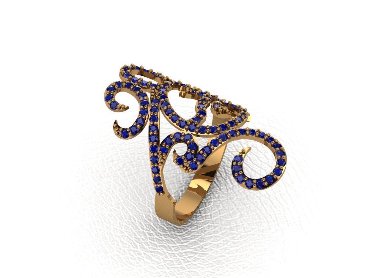 Classical diamond rings 3D print model_24