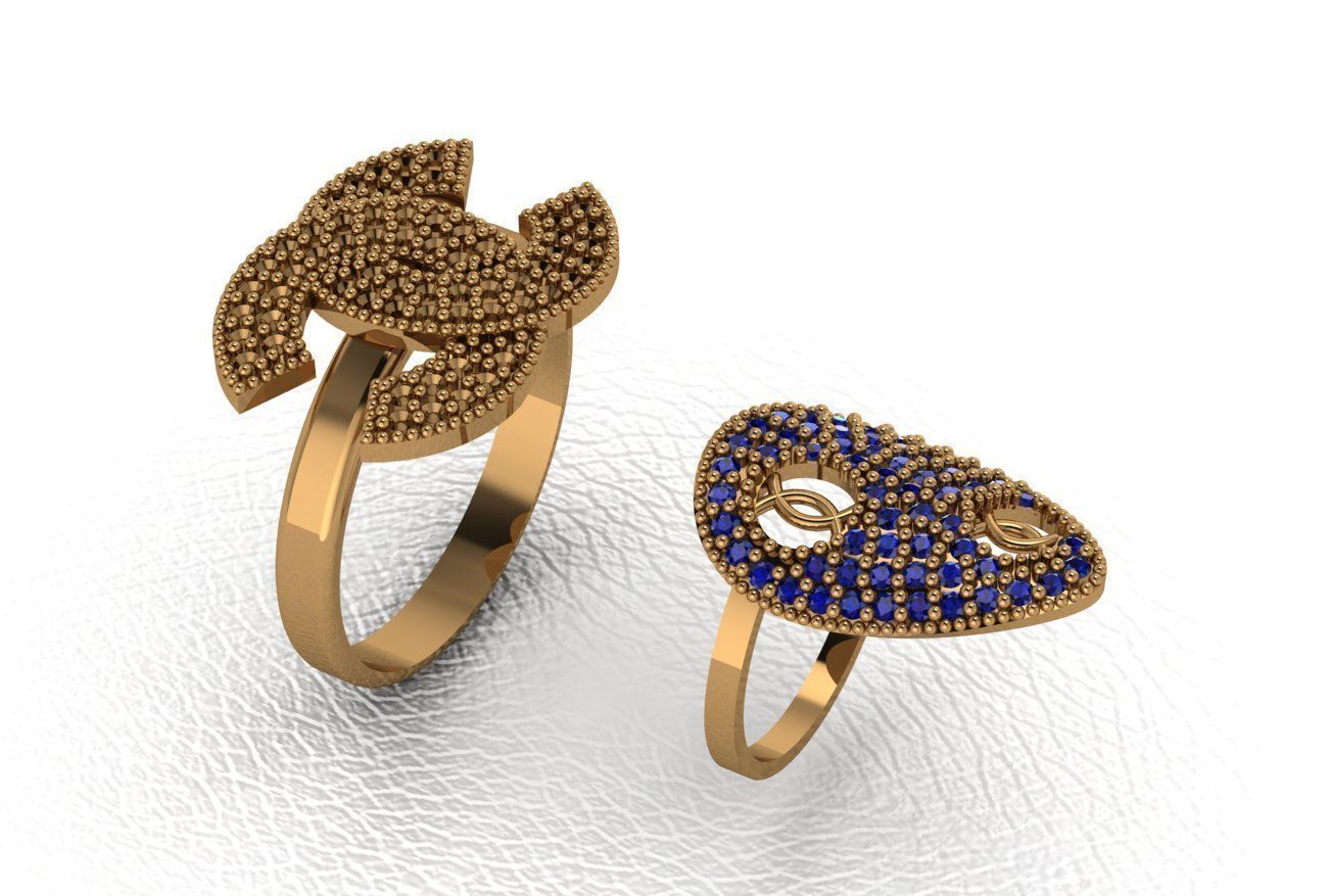 Classical diamond rings 3D print model_33