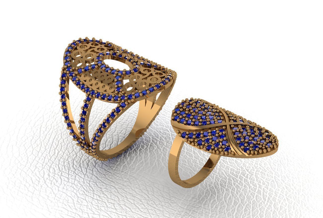 Classical diamond rings 3D print model_11
