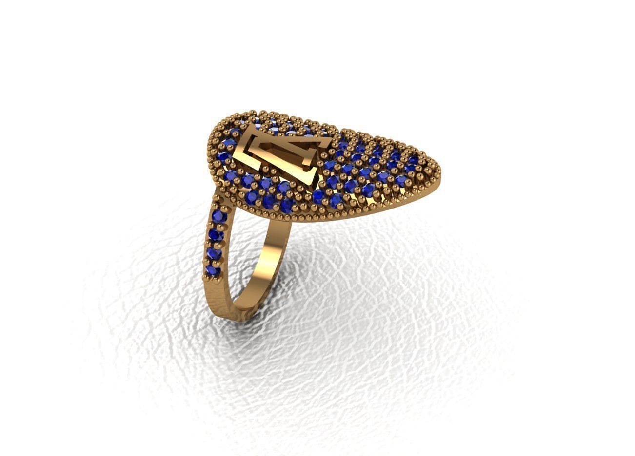 Classical diamond rings 3D print model_25