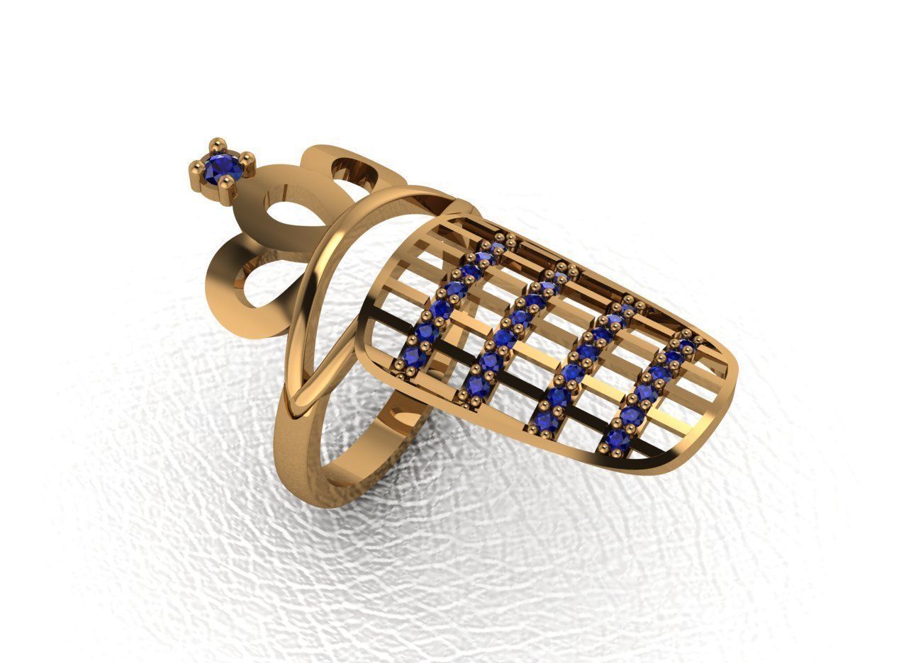 Classical diamond rings 3D print model_12