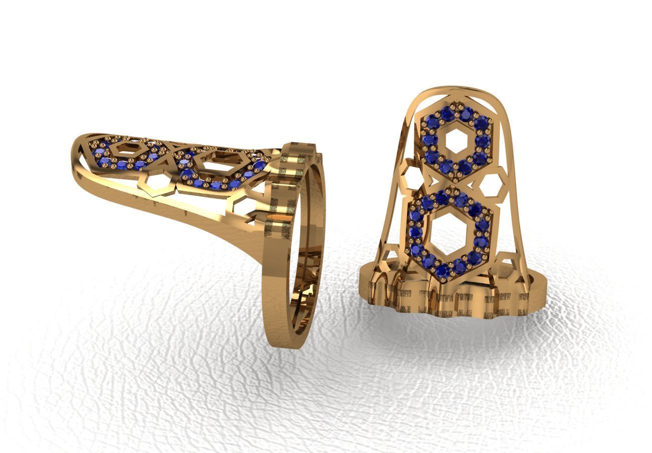 Classical diamond rings 3D print model_26