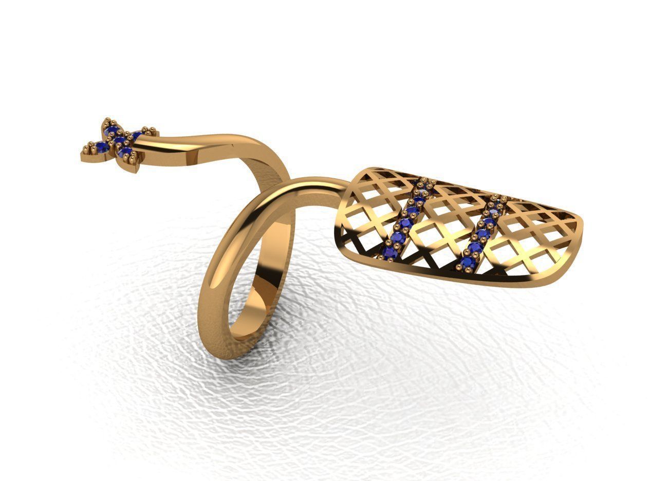 Classical diamond rings 3D print model_19