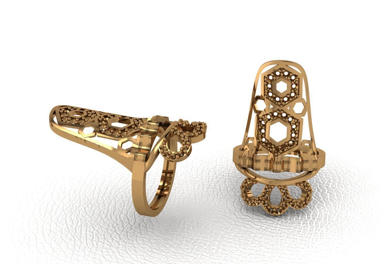 Classical diamond rings 3D print model_28