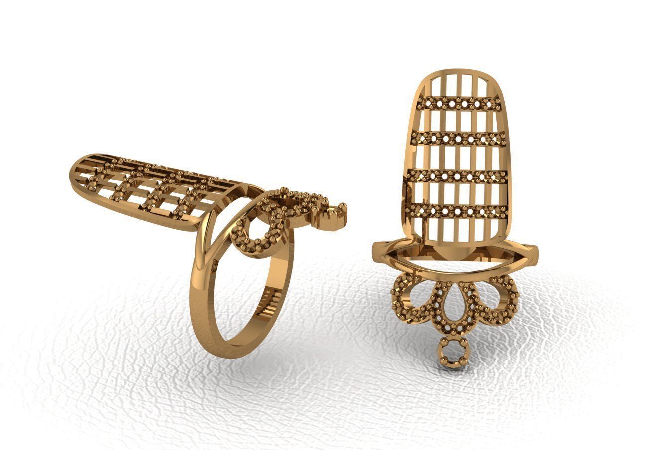 Classical diamond rings 3D print model_29