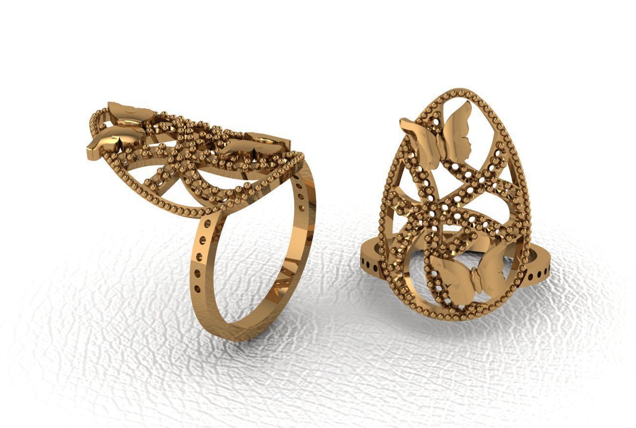 Classical diamond rings 3D print model_6