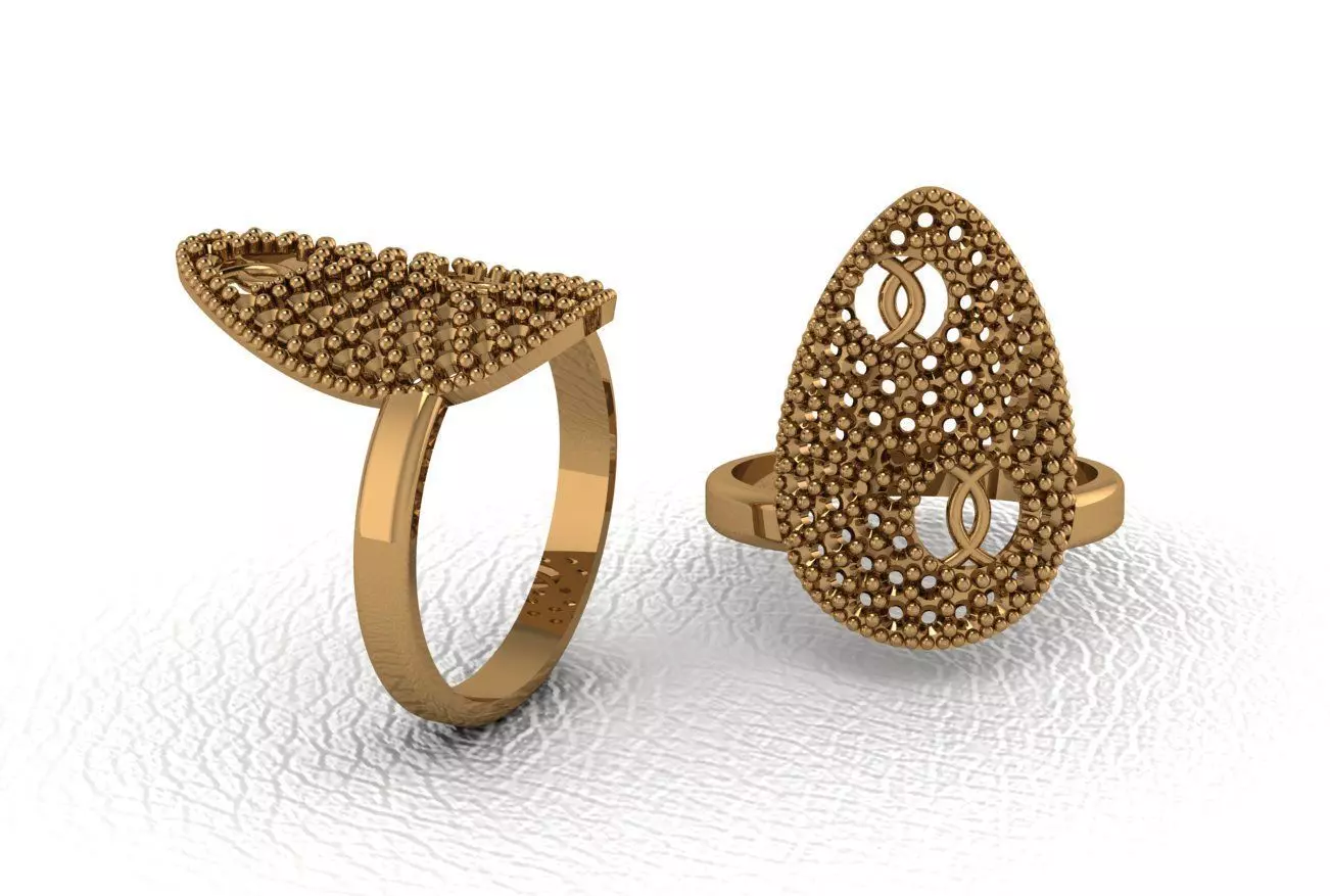 Classical diamond rings 3D print model_0