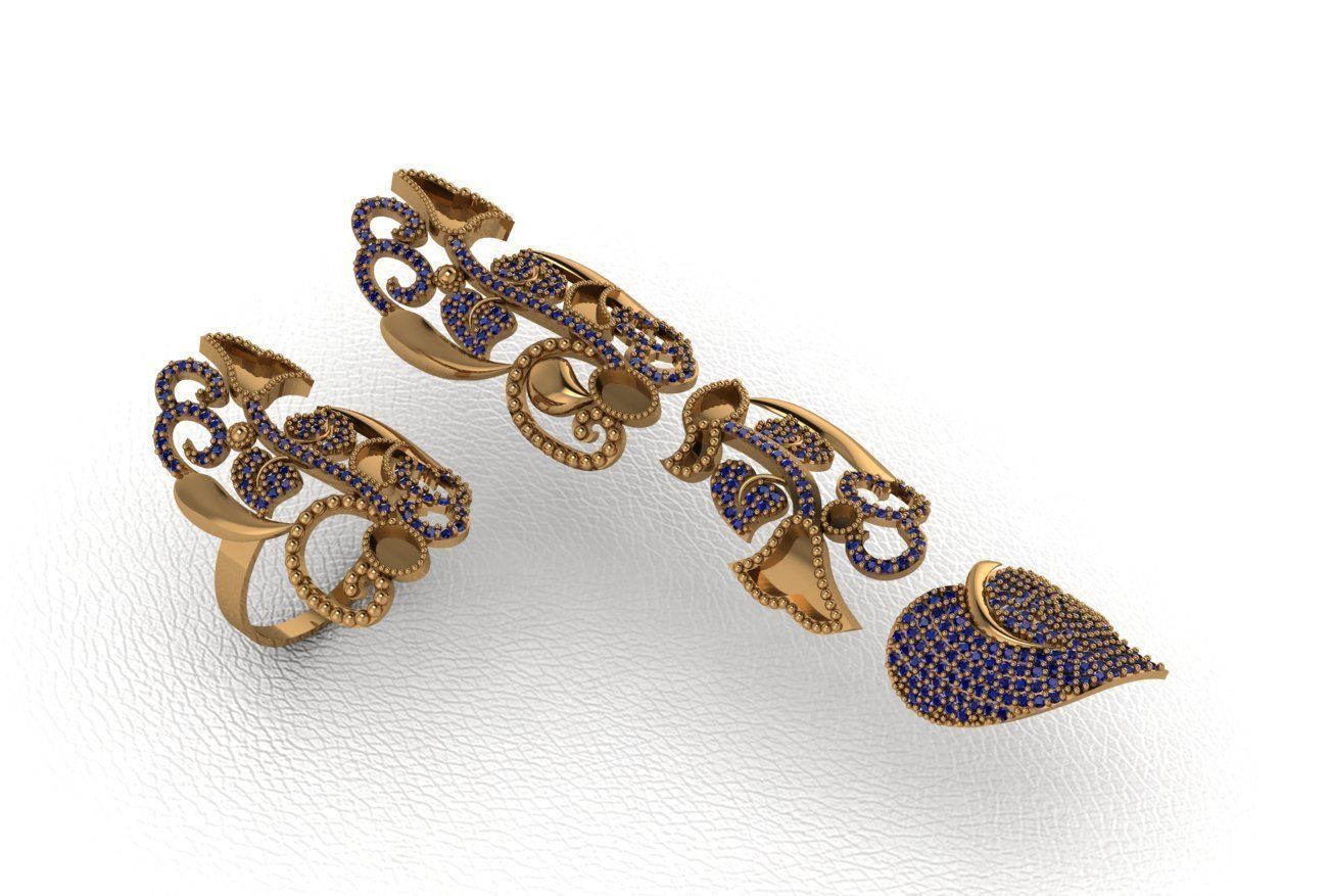 Classical diamond rings 3D print model_34