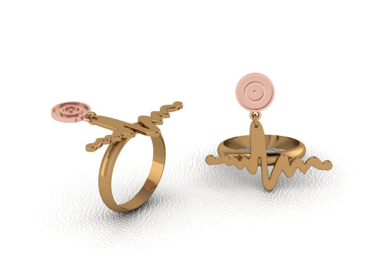 Classical diamond rings 3D print model_8