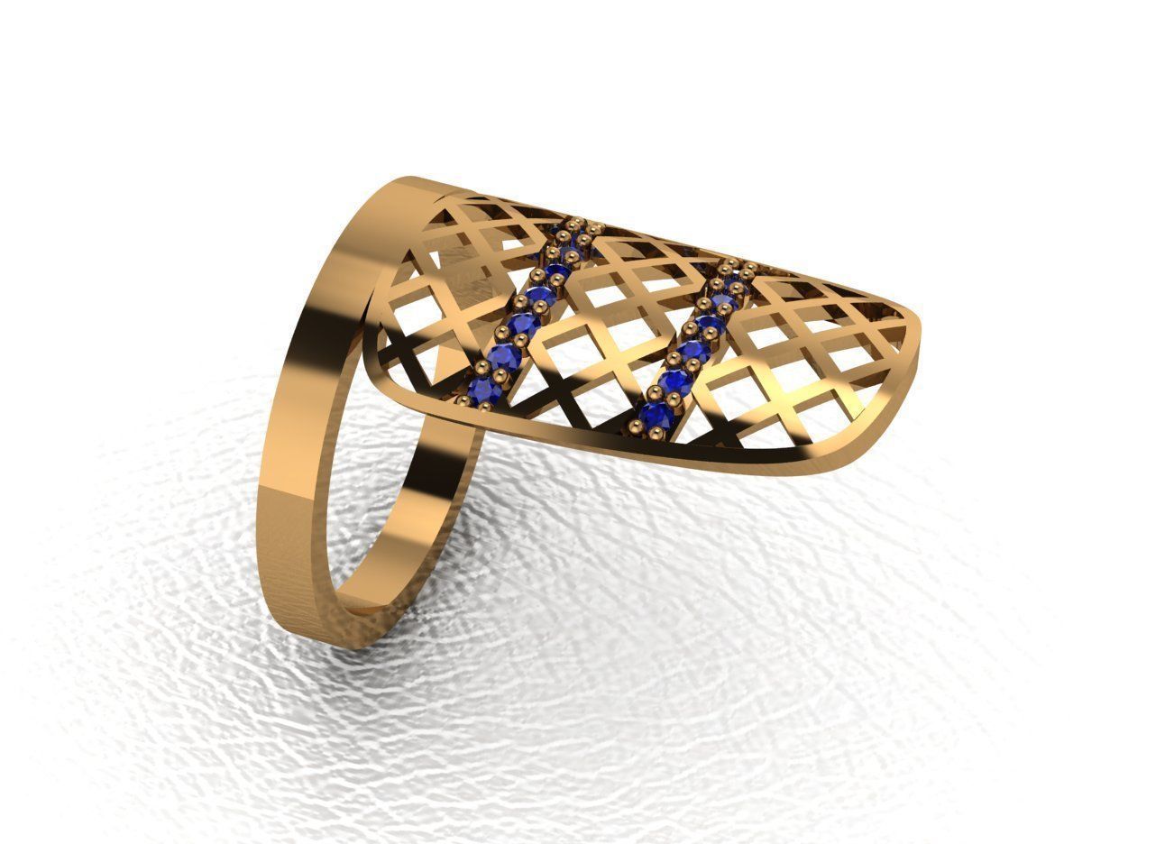 Classical diamond rings 3D print model_15