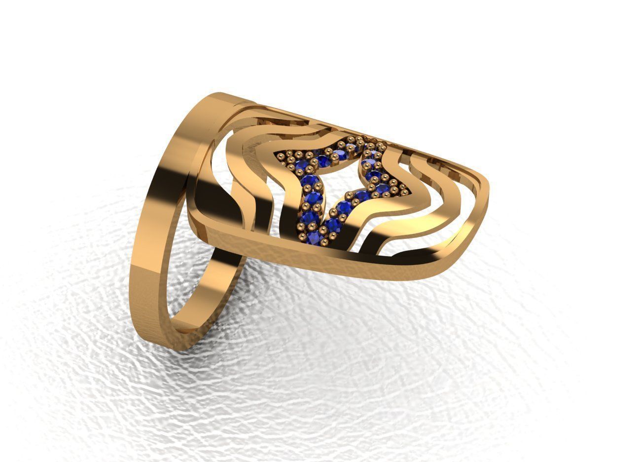 Classical diamond rings 3D print model_13