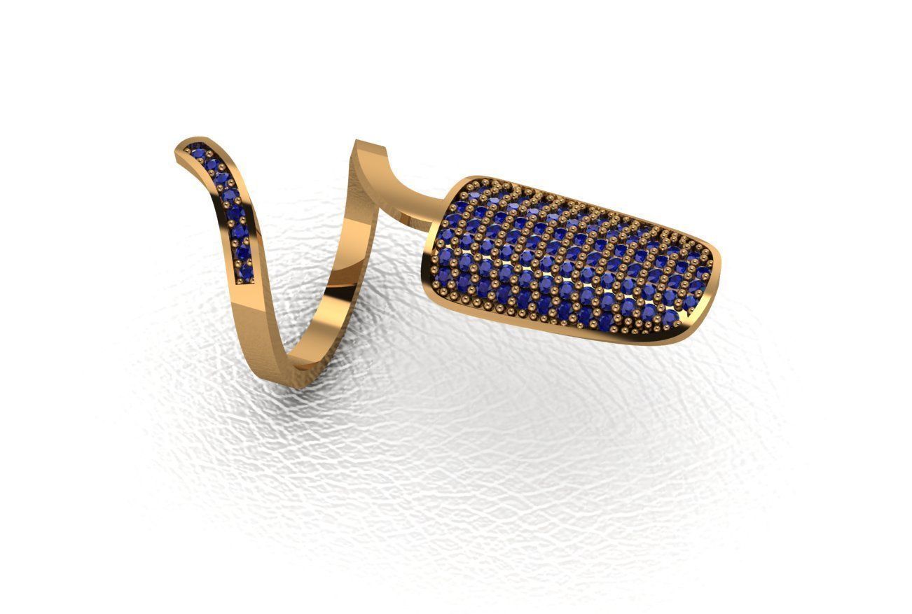 Classical diamond rings 3D print model_2