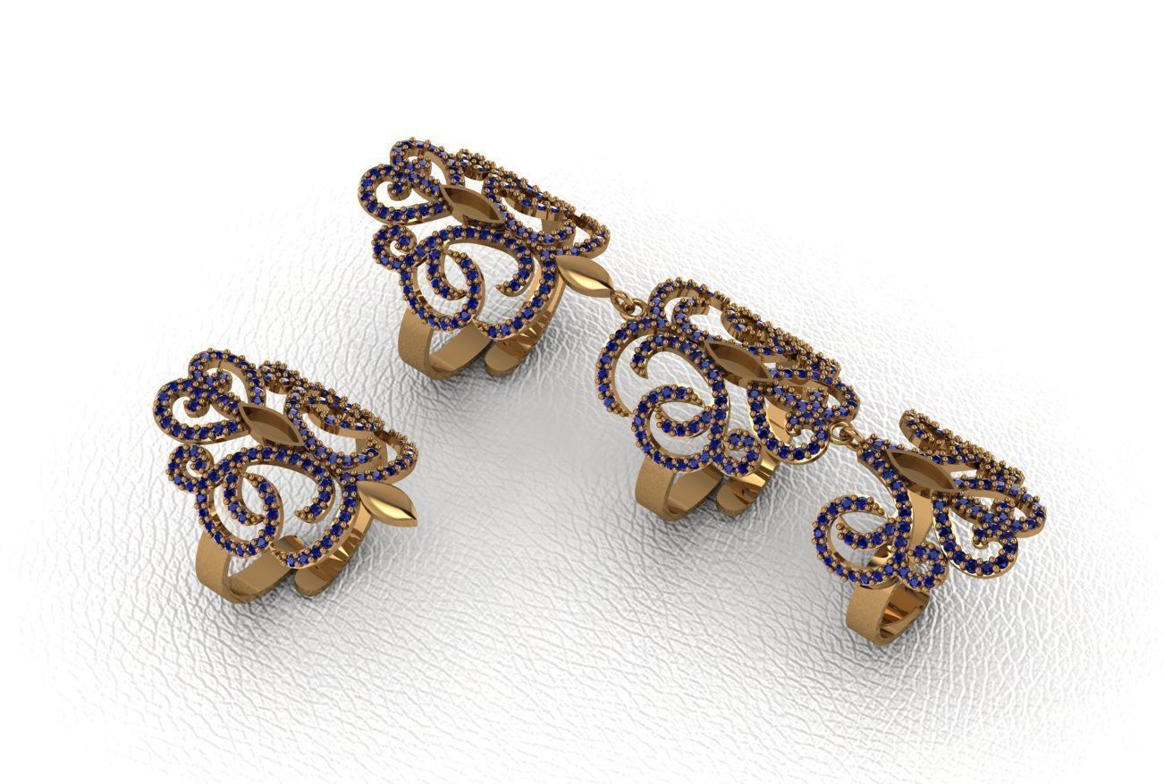 Classical diamond rings 3D print model_32