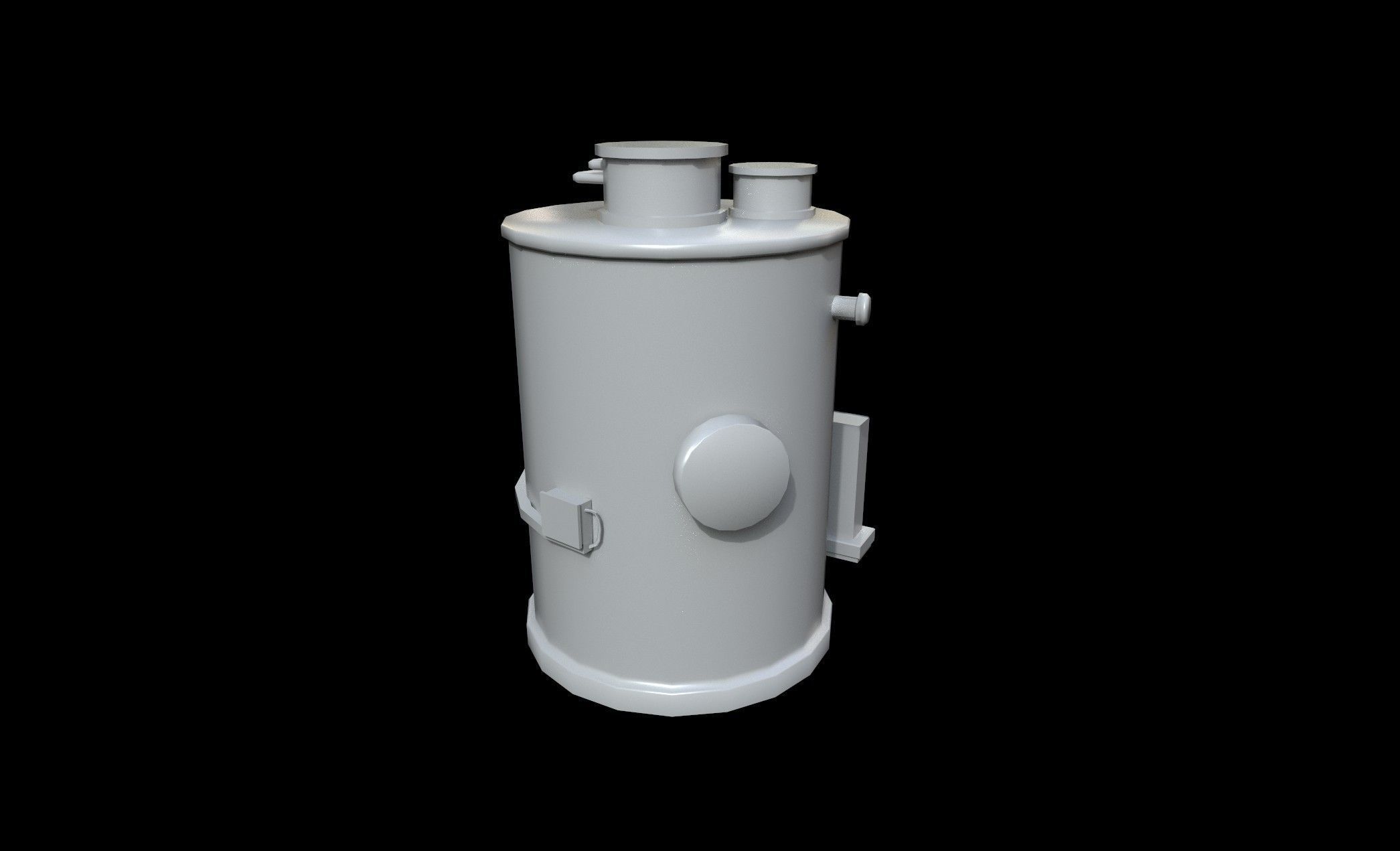 Boiler gas tank Low-poly 3D model_3