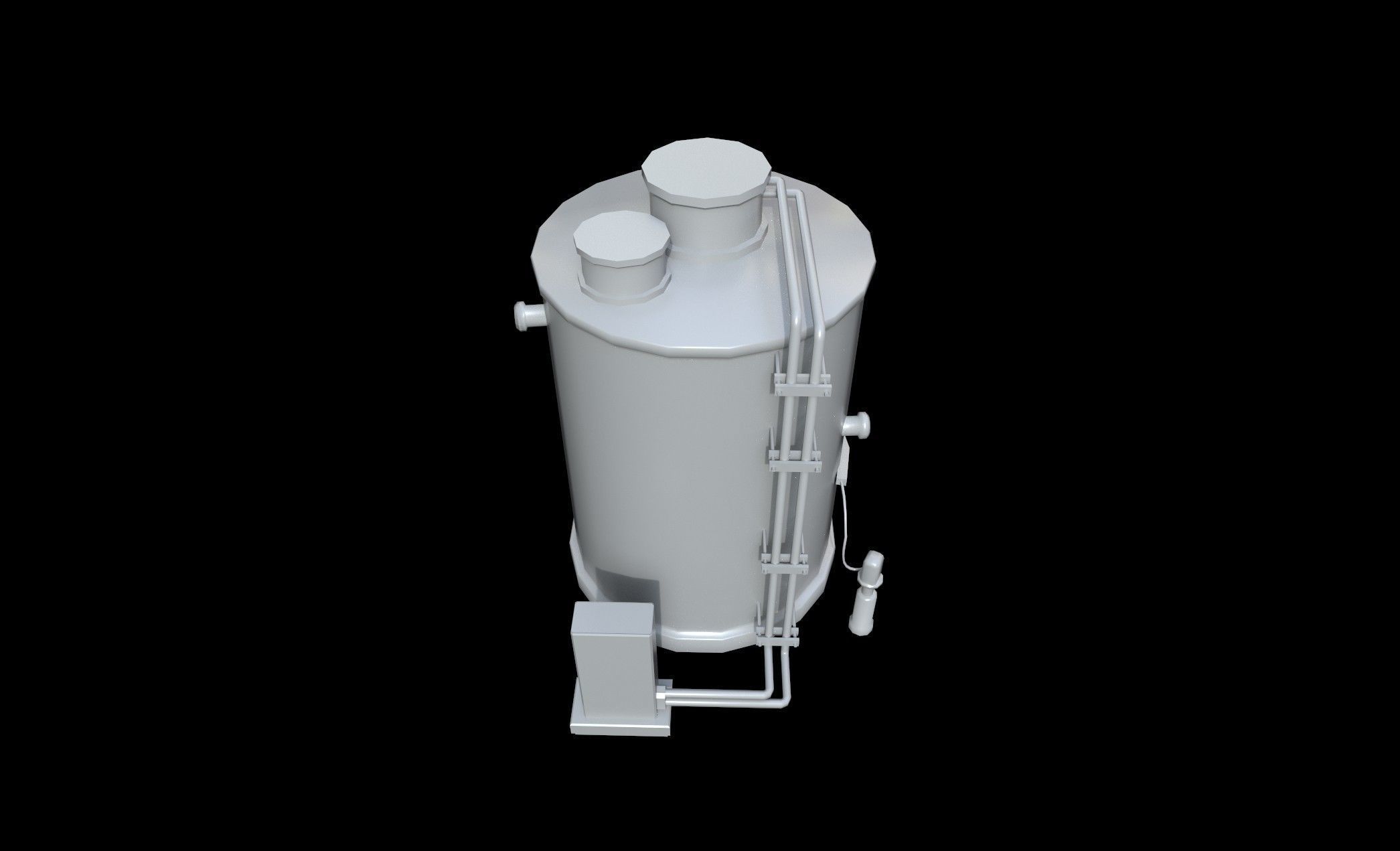 Boiler gas tank Low-poly 3D model_6