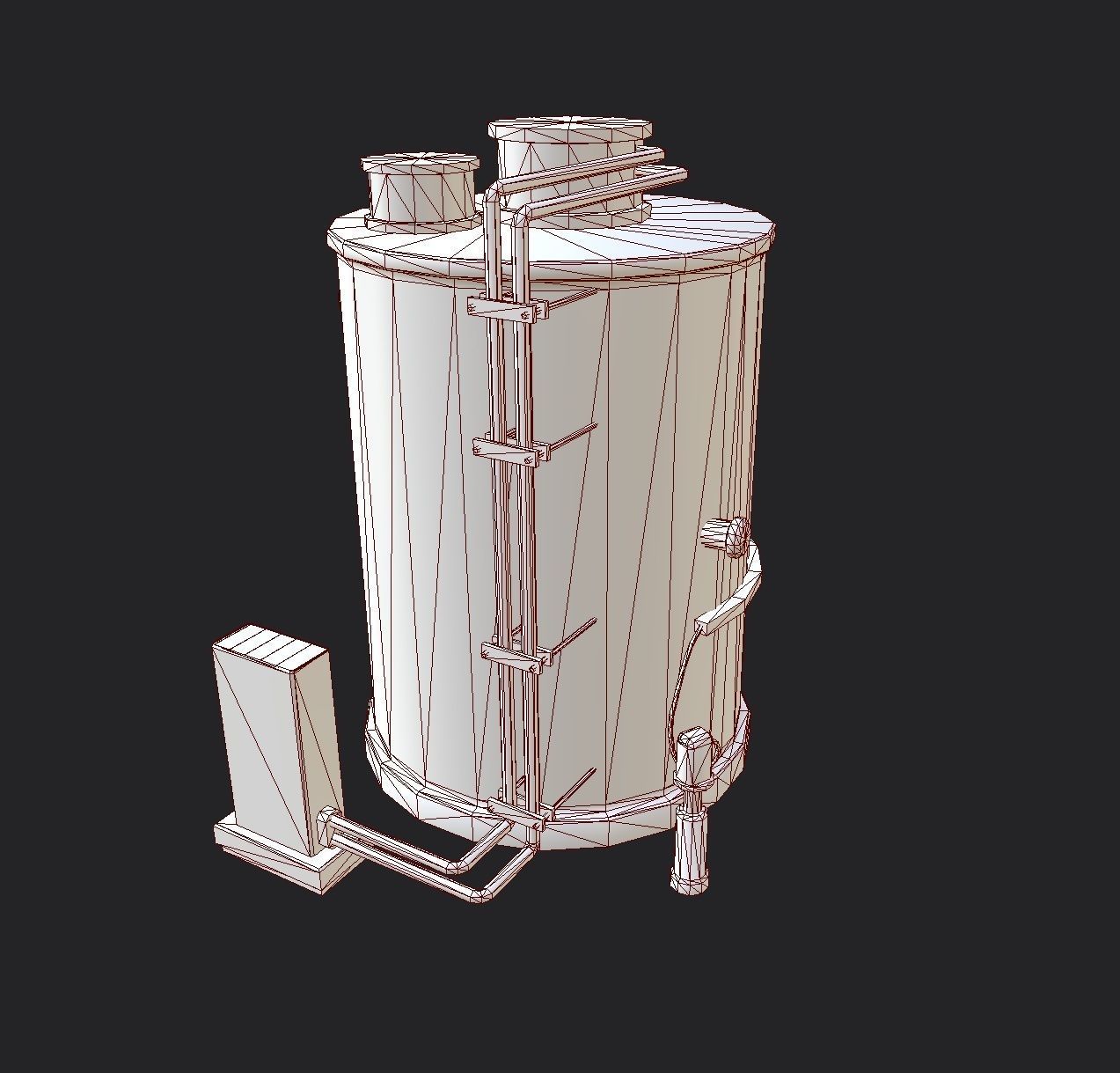 Boiler gas tank Low-poly 3D model_7