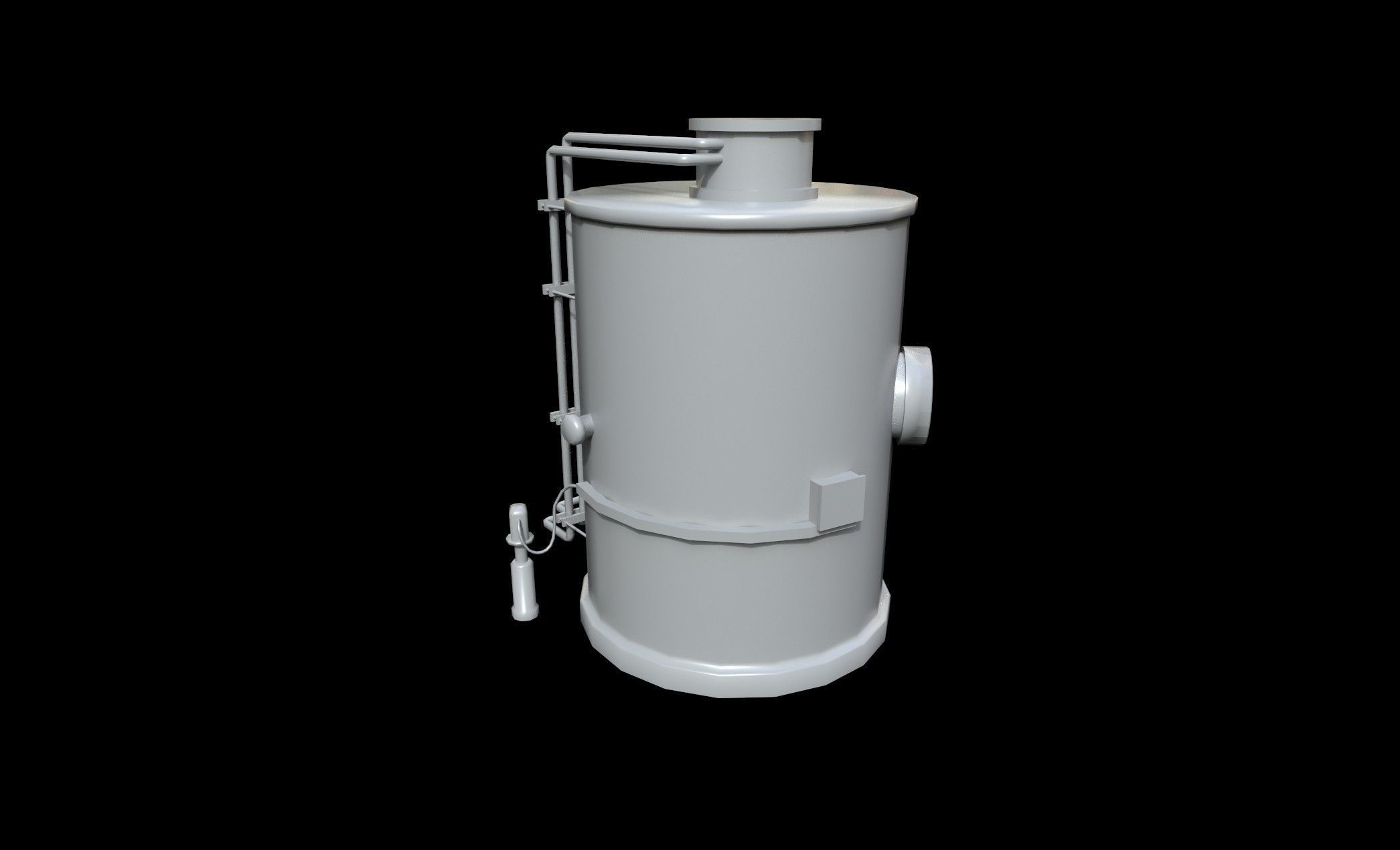 Boiler gas tank Low-poly 3D model_4