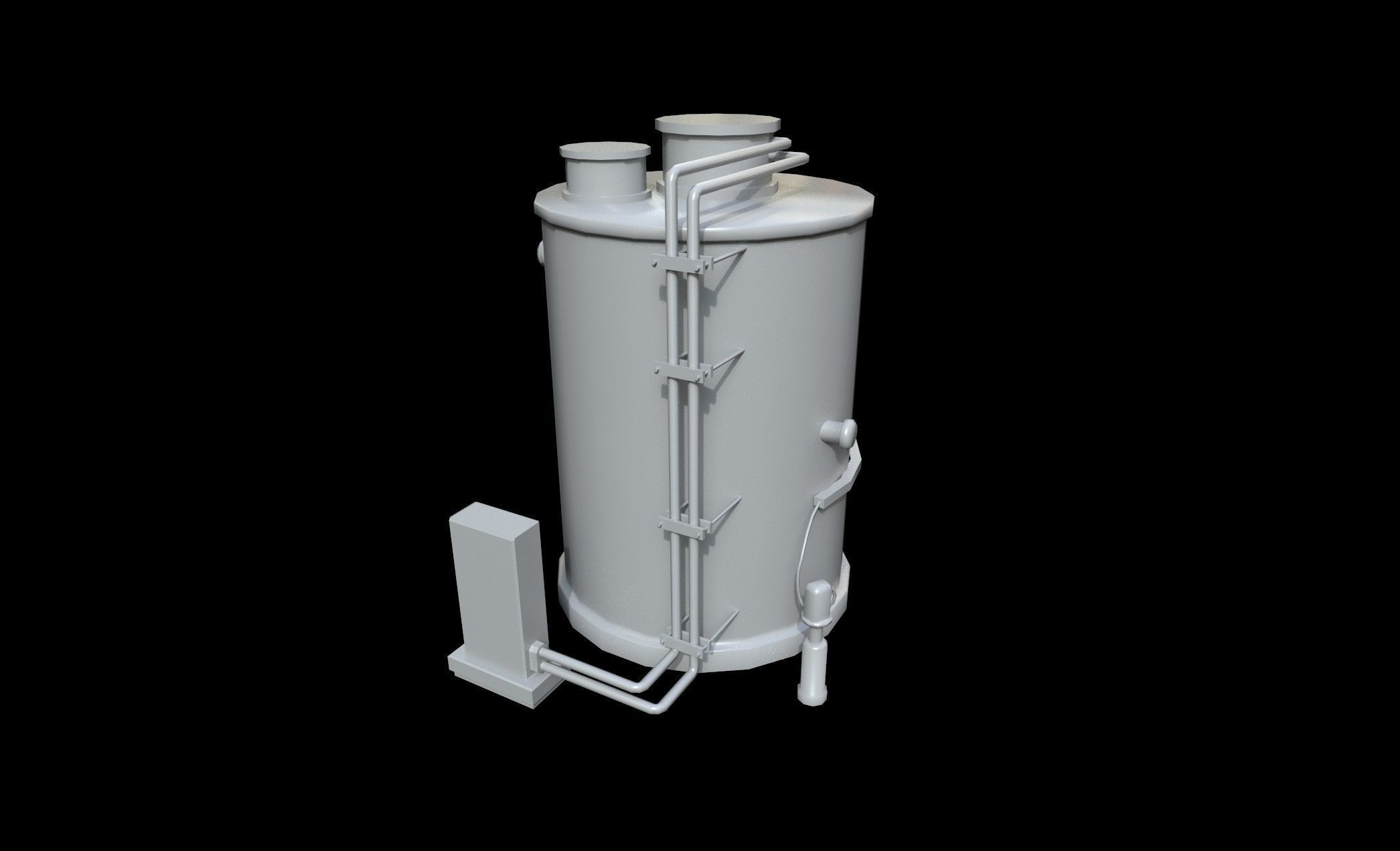 Boiler gas tank Low-poly 3D model_1