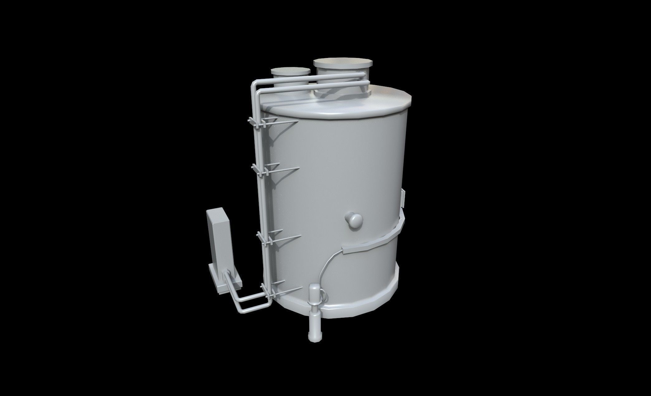 Boiler gas tank Low-poly 3D model_5