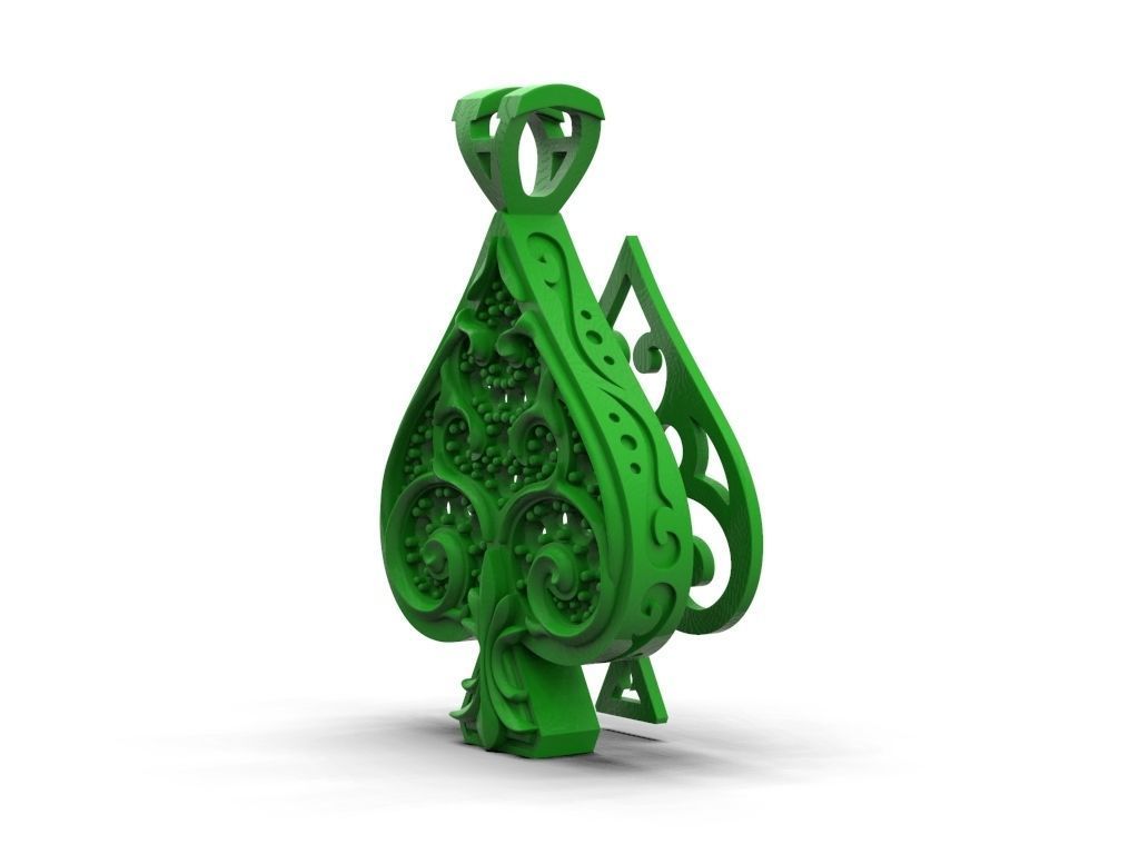 Pendant Ace of spades 3D print model_7