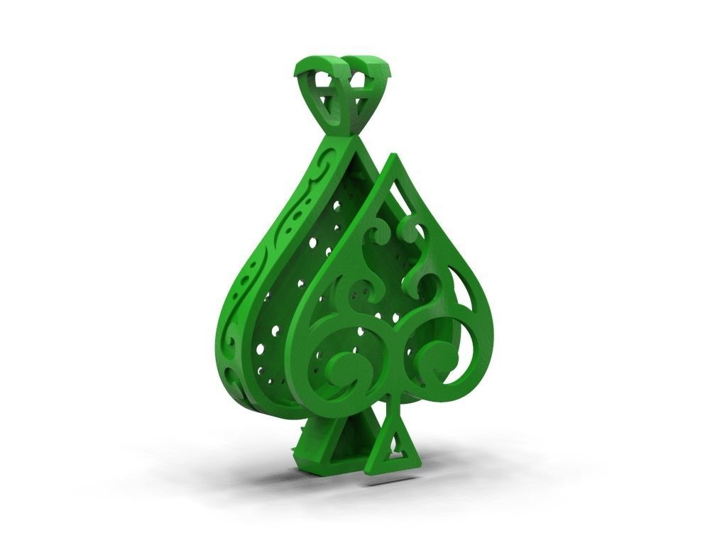 Pendant Ace of spades 3D print model_8