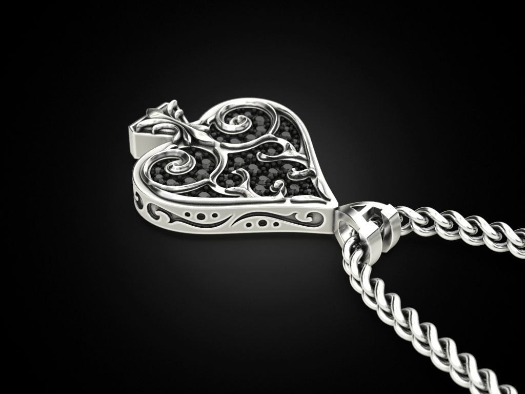 Pendant Ace of spades 3D print model_5