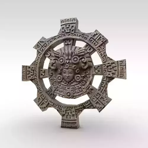 Ancient carved wall artifact Low-poly 3D model