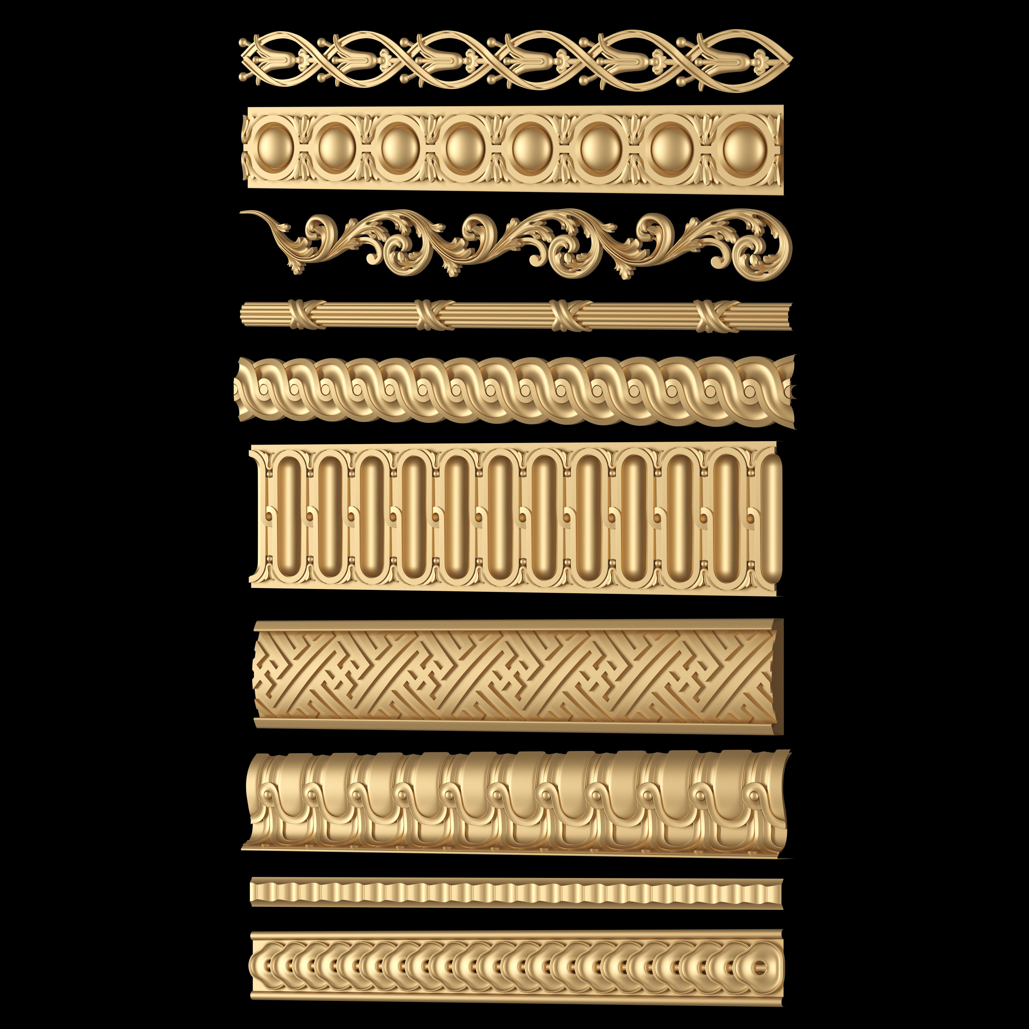 Decorative Moldings Set 05 3D print model_2