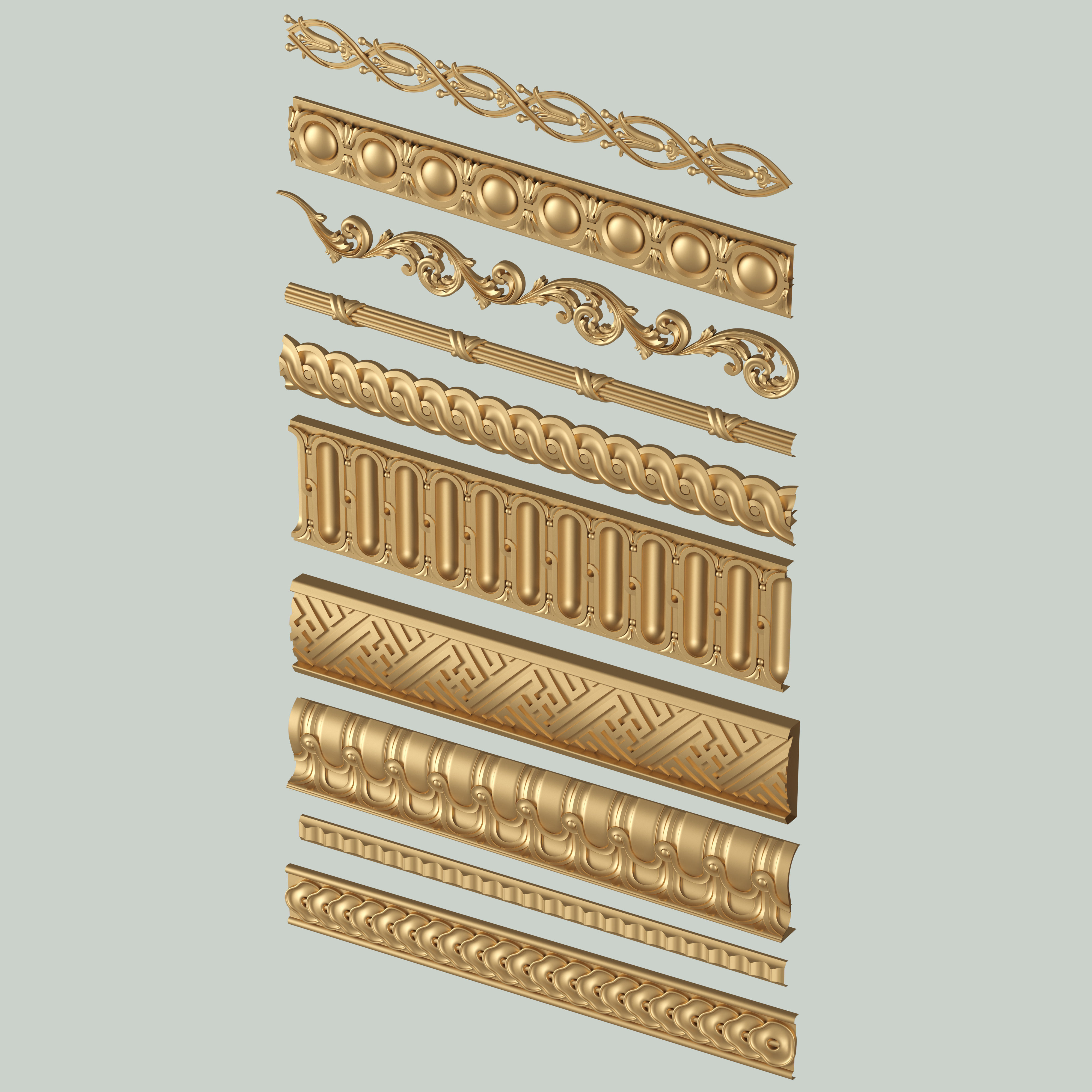 Decorative Moldings Set 05 3D print model_5