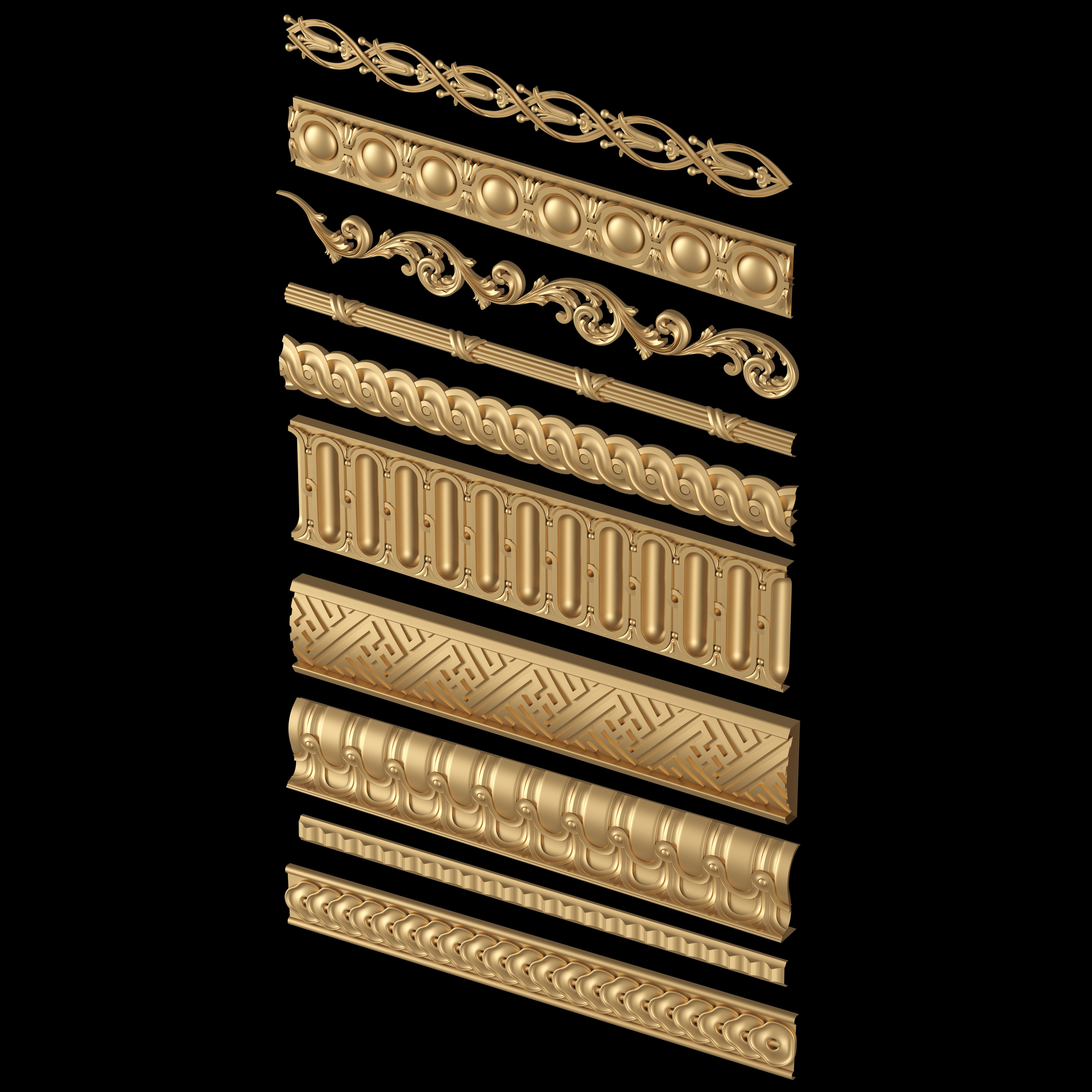 Decorative Moldings Set 05 3D print model_4