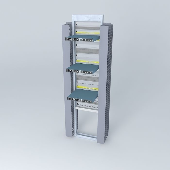 Cisco 4948 Rack layout for 144 ports 3D model_1