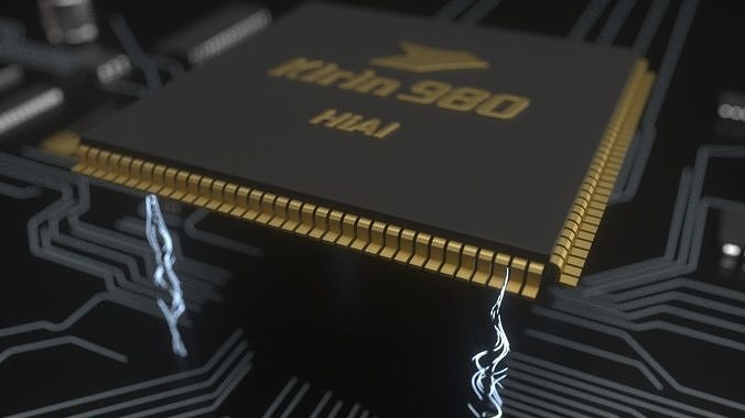  Huawei Kirin 980 chip current animation - C4D 3D model