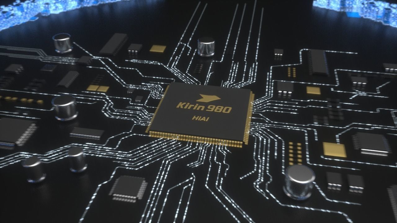 Huawei Kirin 980 chip current animation - C4D 3D model_5