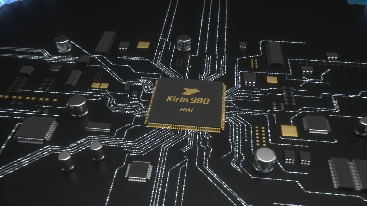 Huawei Kirin 980 chip current animation - C4D 3D model_6