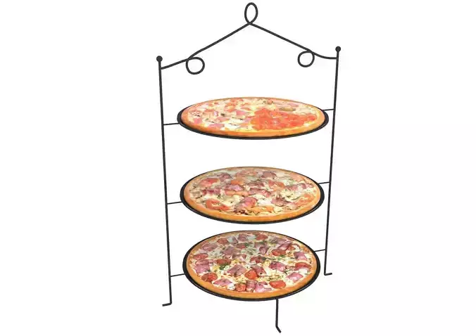 Pizza 2 stack of lights 3D model