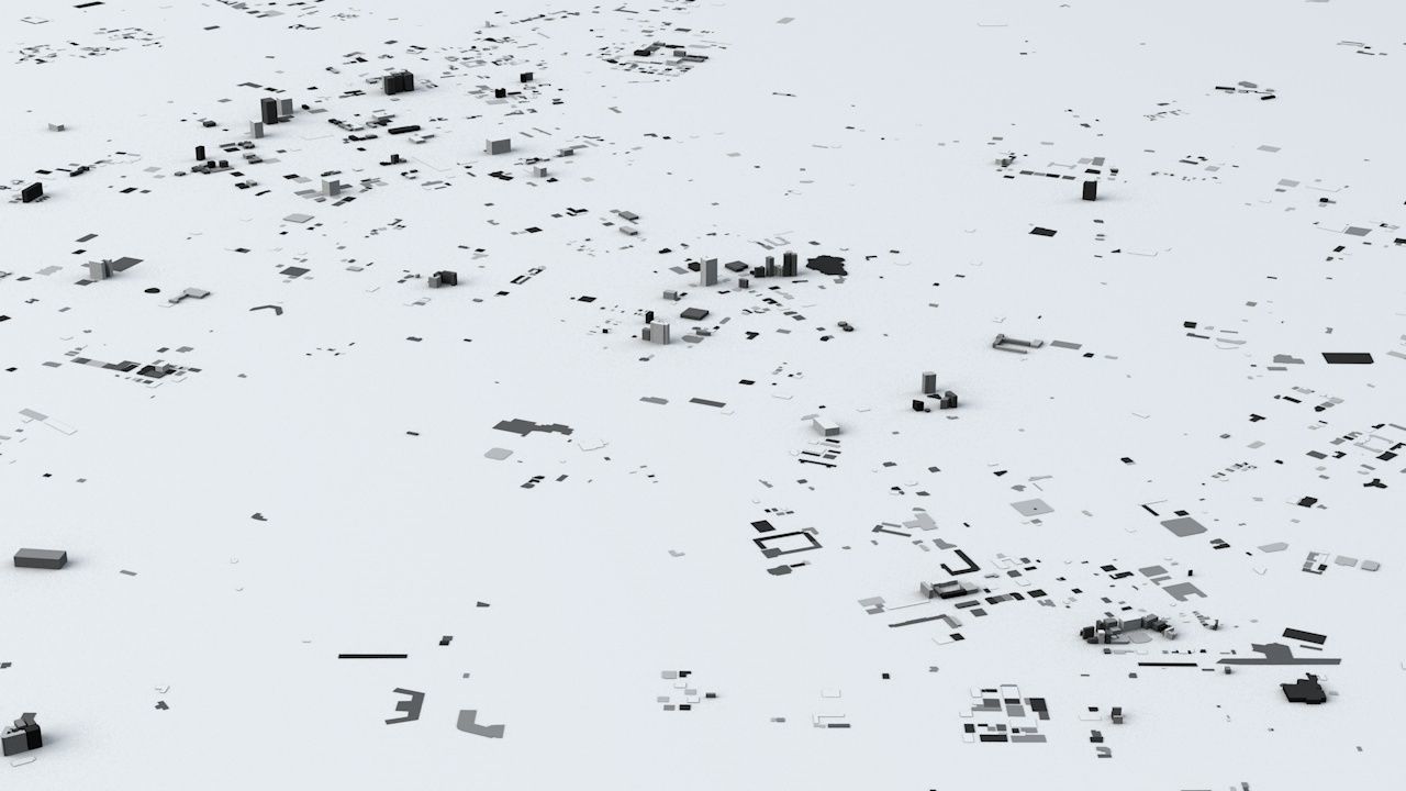 Taichung City Streets and Buildings 3D model_8