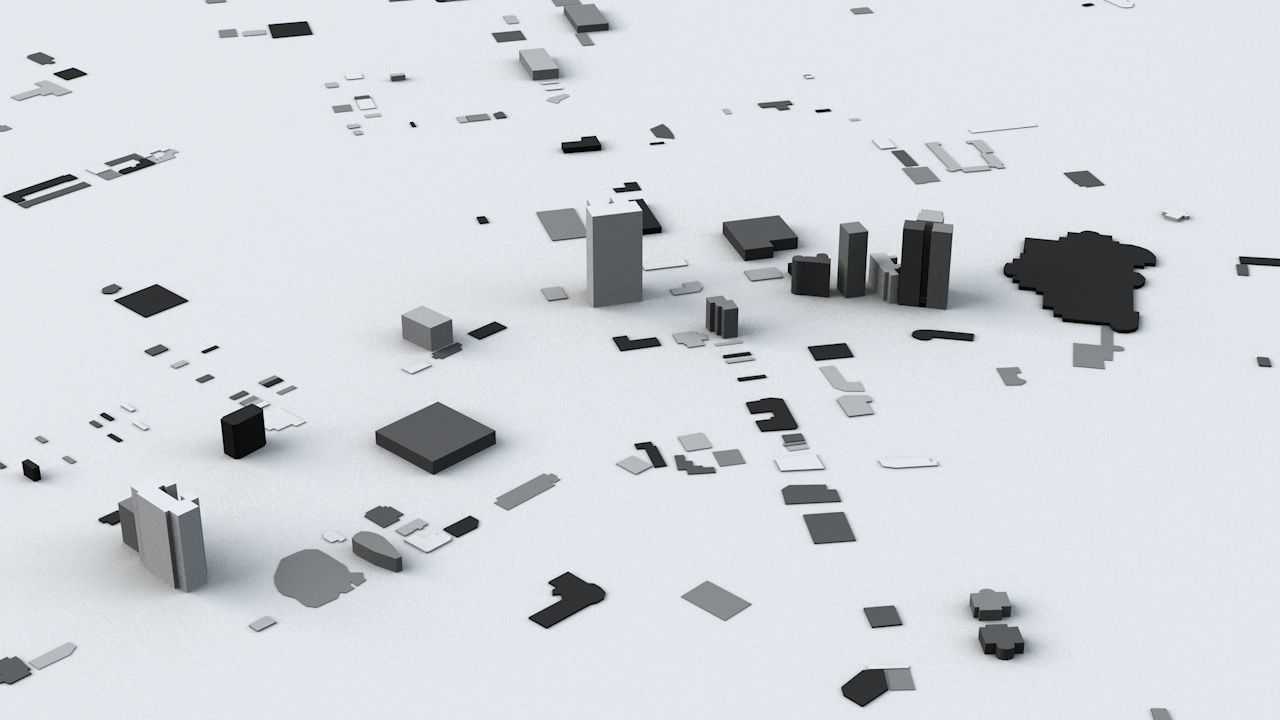 Taichung City Streets and Buildings 3D model_6