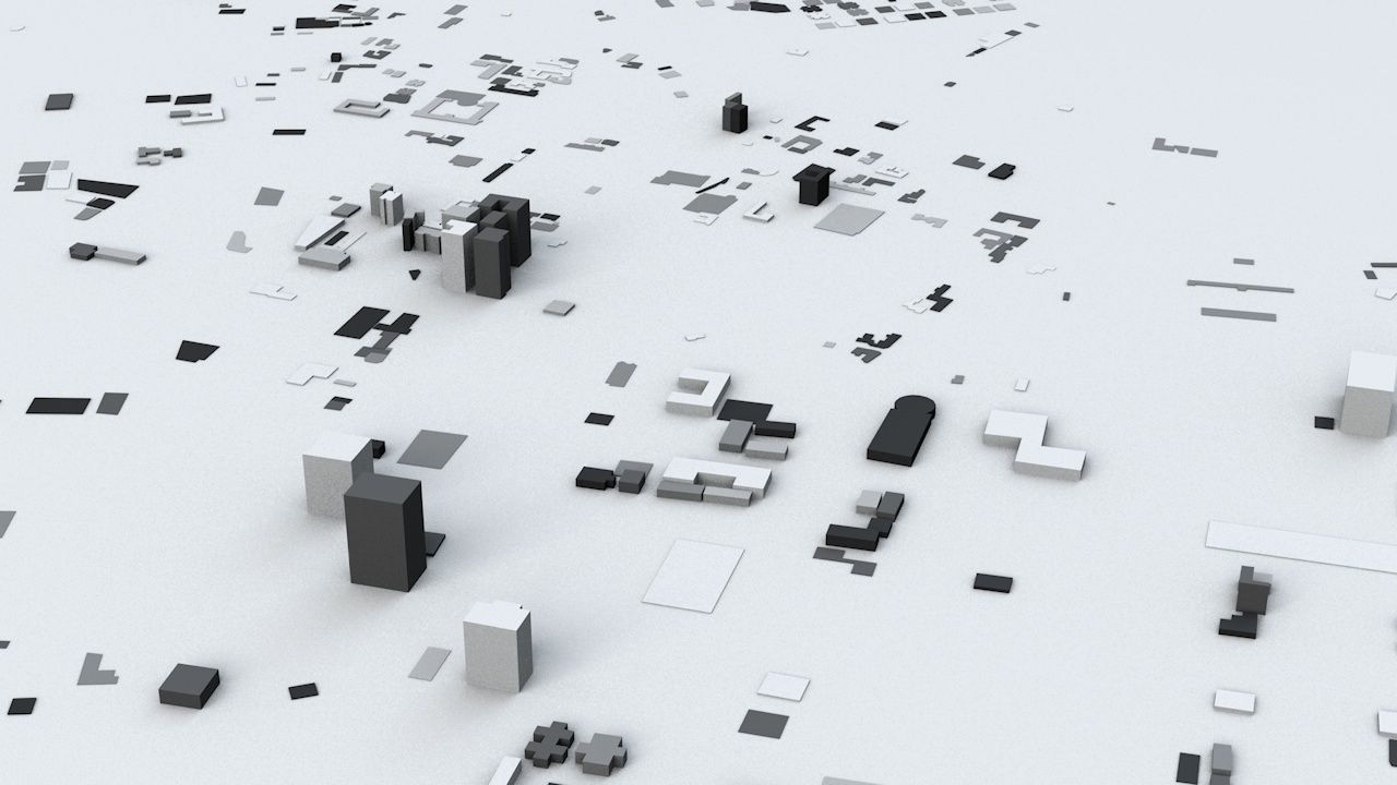 Taichung City Streets and Buildings 3D model_7