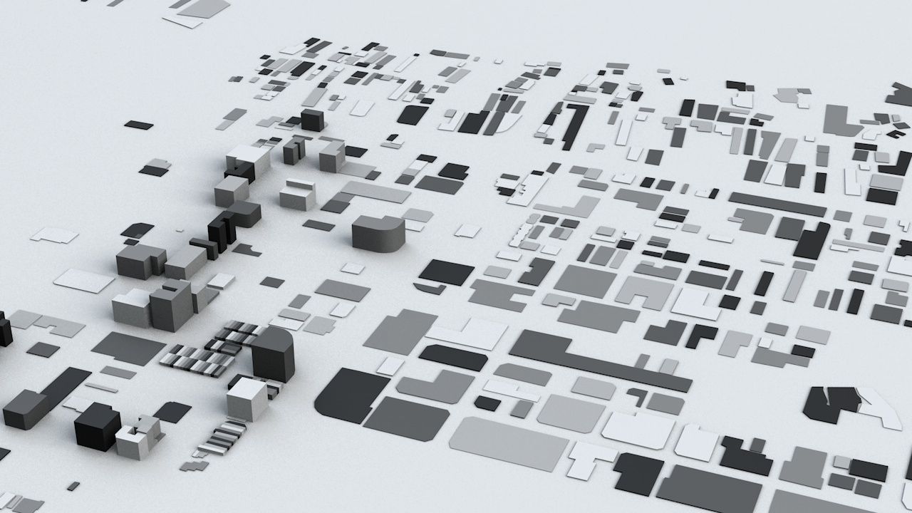 Taichung City Streets and Buildings 3D model_2