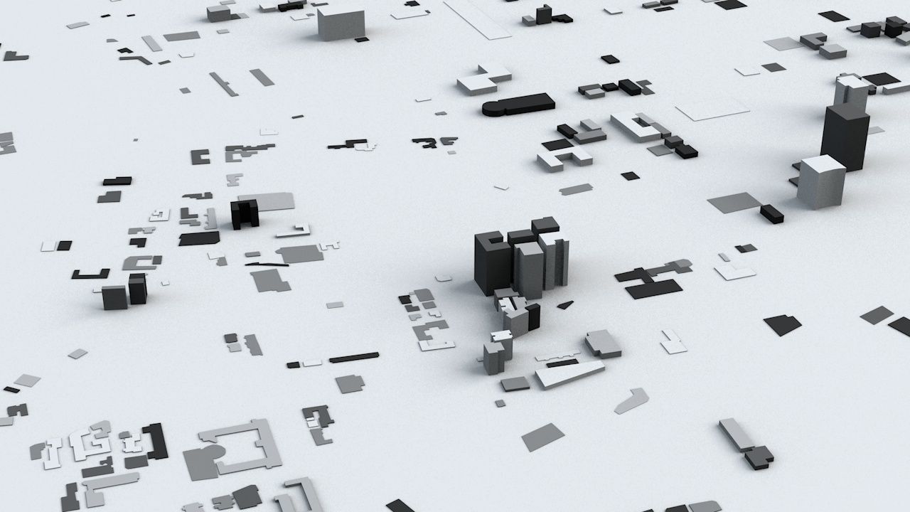 Taichung City Streets and Buildings 3D model_1