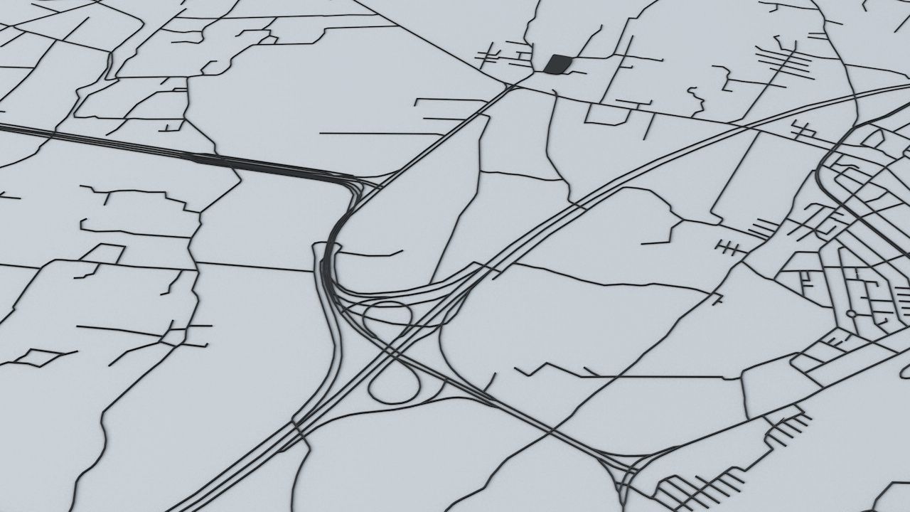 Taoyuan City Road Network and Streets 3D model_8