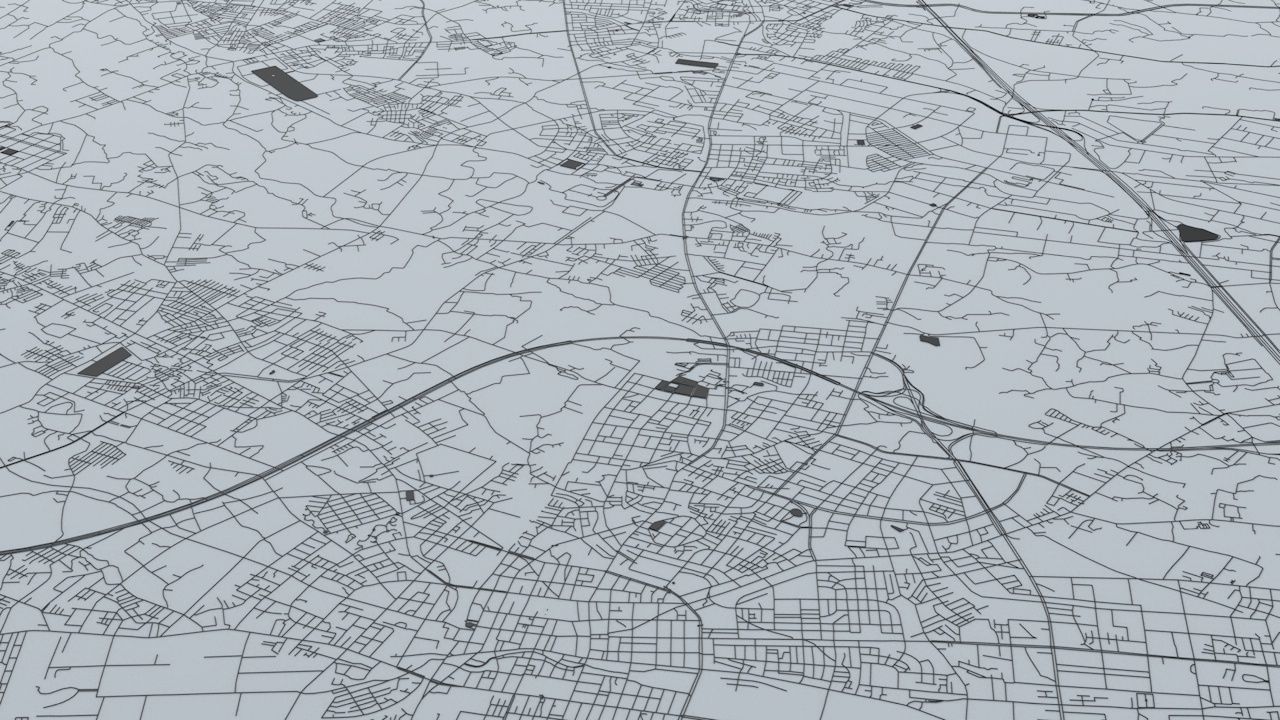 Taoyuan City Road Network and Streets 3D model_7