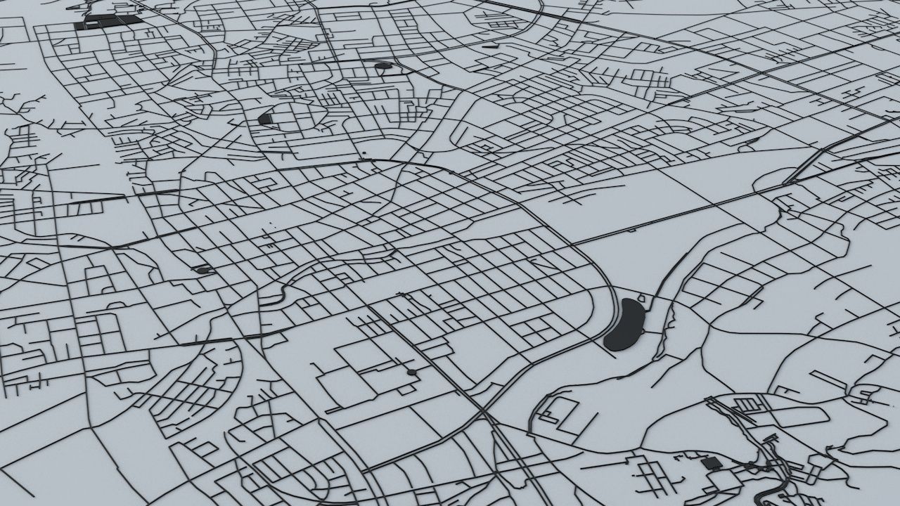 Taoyuan City Road Network and Streets 3D model_9