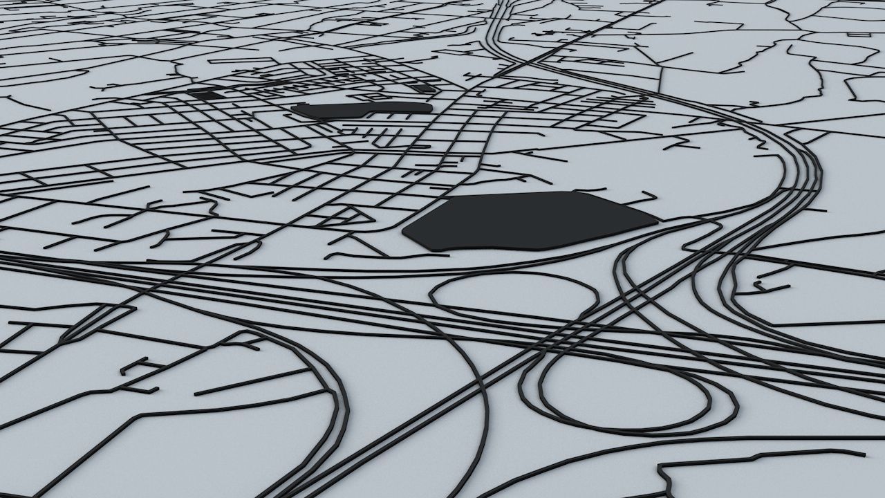 Taoyuan City Road Network and Streets 3D model_11